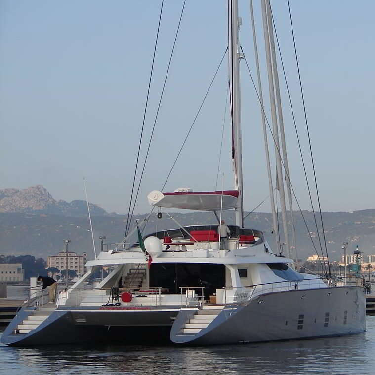 Technical management of catamaran build, showcasing Gianni Ferrandu’s professional yacht care and project skills used in Sardinia