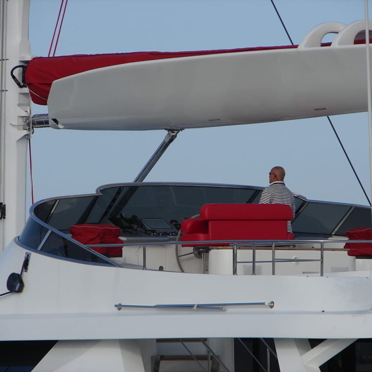 Gianni Ferrandu managing shipyard activities for catamaran project, reinforcing YachtSitter yacht maintenance services in Costa Smeralda