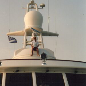 Gianni skippering yacht near Corinto, refining yacht operations and maintenance practices utilized in Costa Smeralda