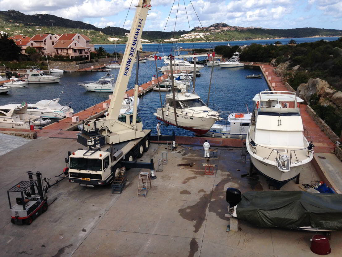 Nautical services at Porto Marana, a key location for yacht care in Costa Smeralda