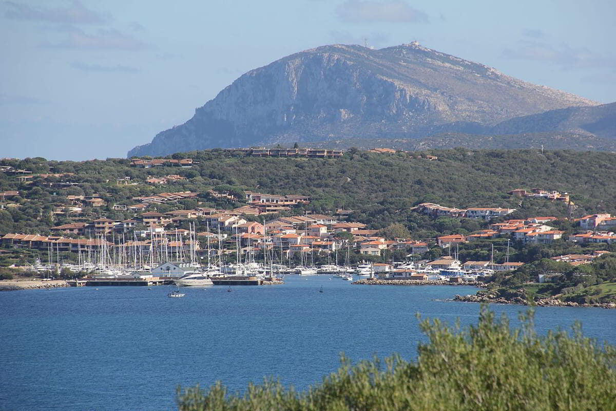 Panoramic shot of Marina di Porto Rotondo showing berths and waterfront architecture on Sardinia’s Emerald Coast