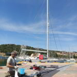 Yacht rigging: forestay installation